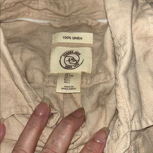 Panama Jack Light Tan Casual Button-Down Shirt 💯 %linen